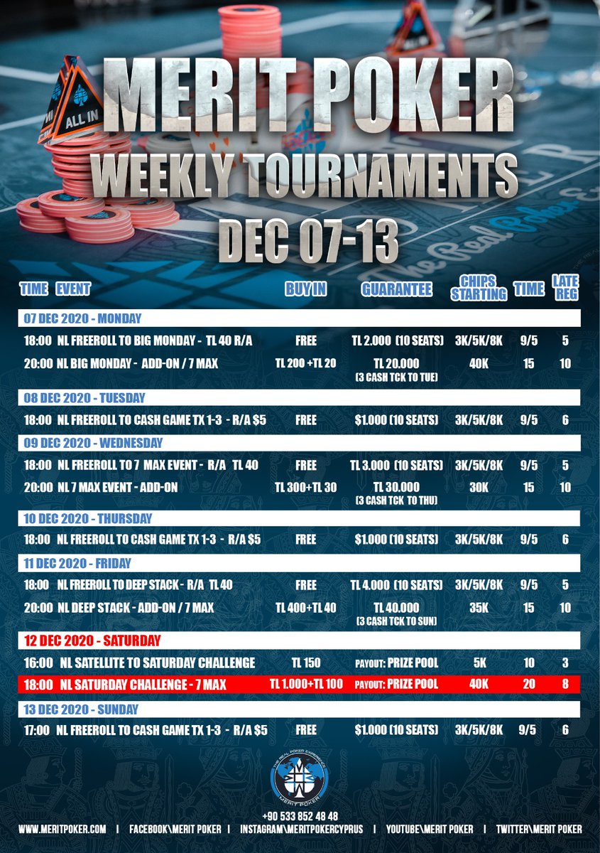 Poker Tournament Schedule